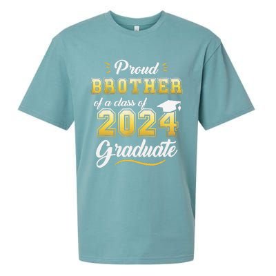 Proud Brother Of A Class Of 2024 Graduate Senior Graduation Sueded Cloud Jersey T-Shirt