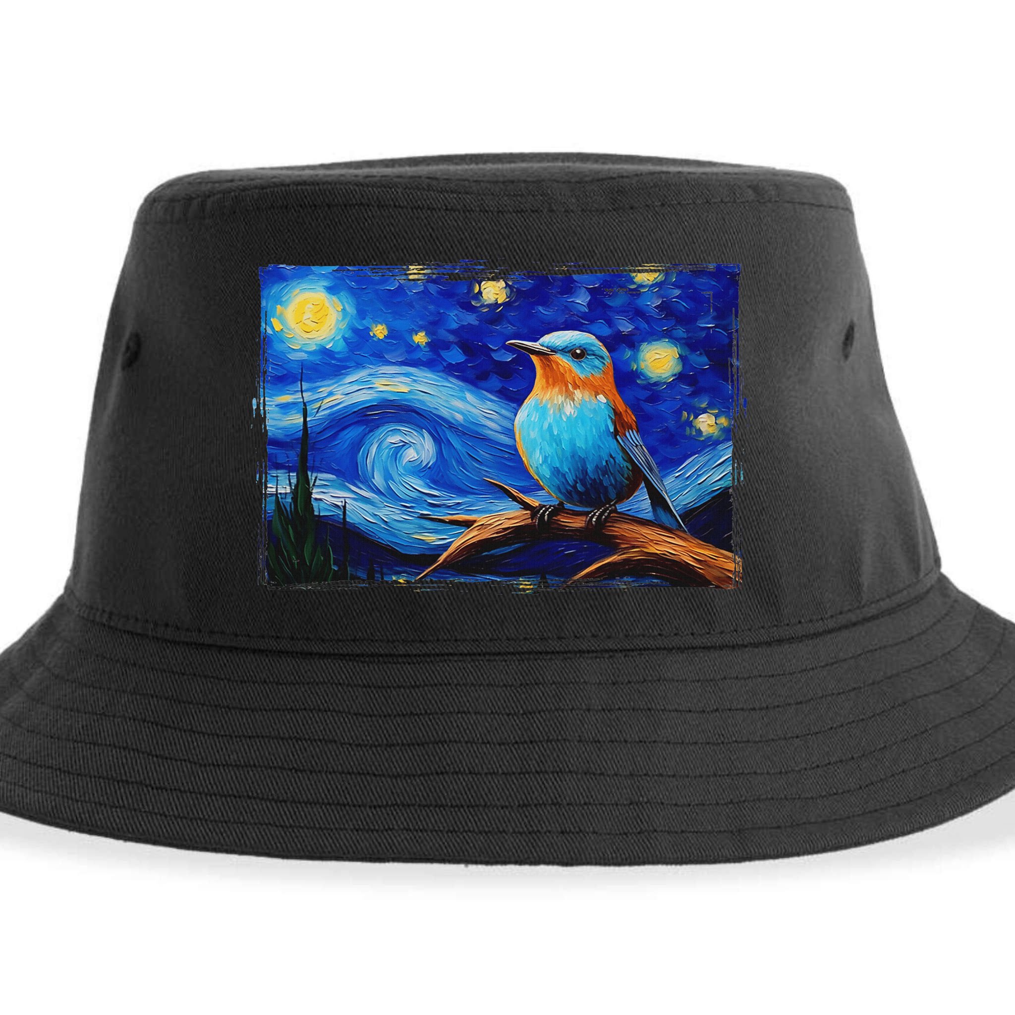 Patience Bluebird Of Happiness Blue Bird Eastern Bluebird Sustainable Bucket Hat