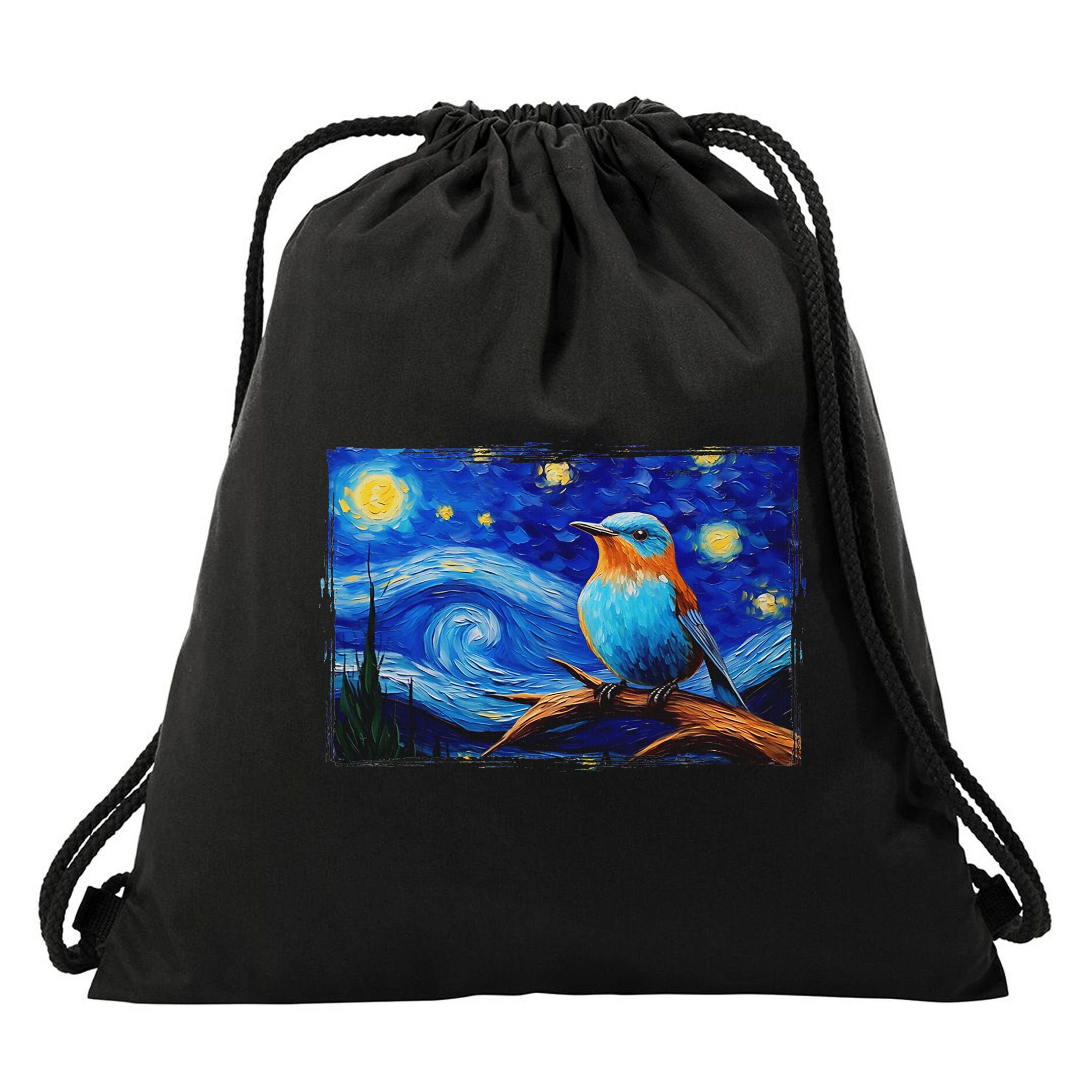 Patience Bluebird Of Happiness Blue Bird Eastern Bluebird Drawstring Bag