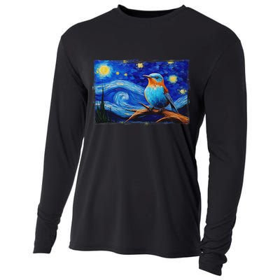 Patience Bluebird Of Happiness Blue Bird Eastern Bluebird Cooling Performance Long Sleeve Crew
