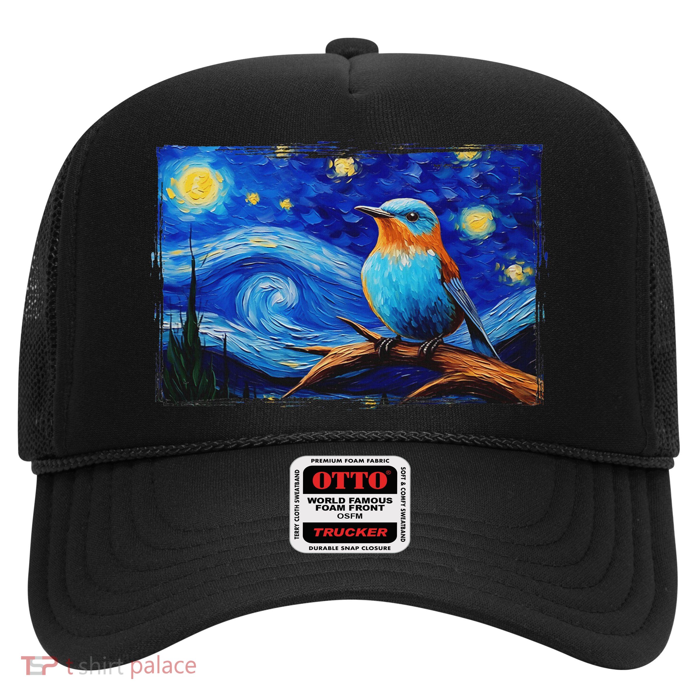 Patience Bluebird Of Happiness Blue Bird Eastern Bluebird Trucker Hat
