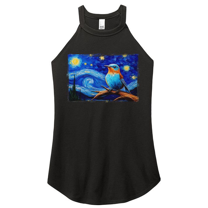 Patience Bluebird Of Happiness Blue Bird Eastern Bluebird Women's Perfect Tri Rocker Tank