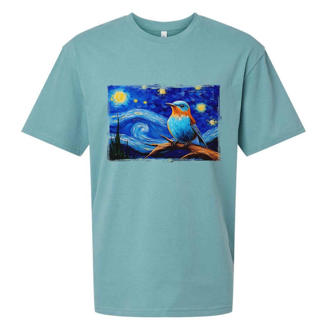 Patience Bluebird Of Happiness Blue Bird Eastern Bluebird Sueded Cloud Jersey T-Shirt