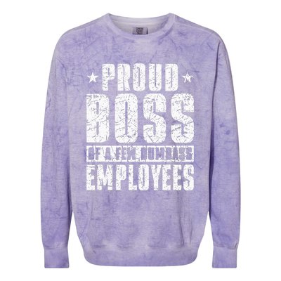 Proud Boss Of A Few Dumbass Employees Colorblast Crewneck Sweatshirt