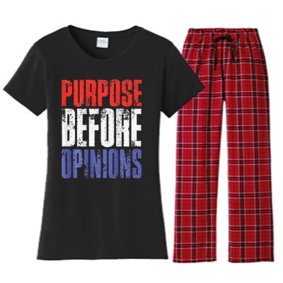 Purpose Before Opinions Austin Theory Live Women's Flannel Pajama Set