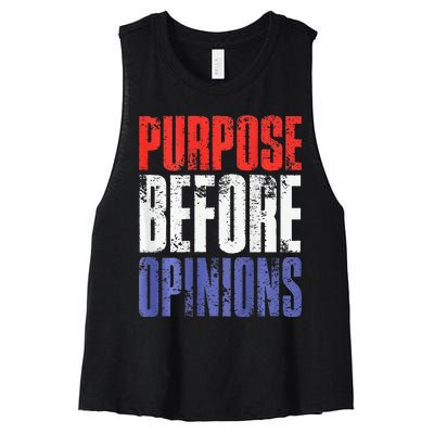 Purpose Before Opinions Austin Theory Live Women's Racerback Cropped Tank