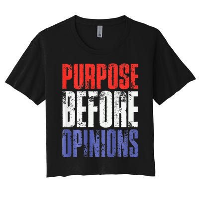 Purpose Before Opinions Austin Theory Live Women's Crop Top Tee