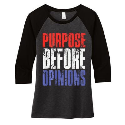 Purpose Before Opinions Austin Theory Live Women's Tri-Blend 3/4-Sleeve Raglan Shirt