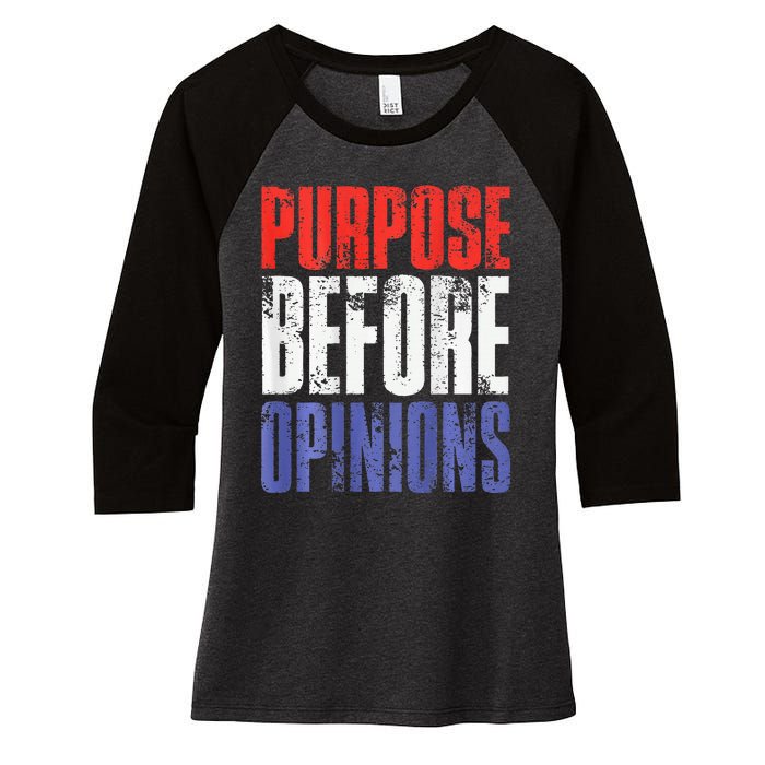 Purpose Before Opinions Austin Theory Live Women's Tri-Blend 3/4-Sleeve Raglan Shirt