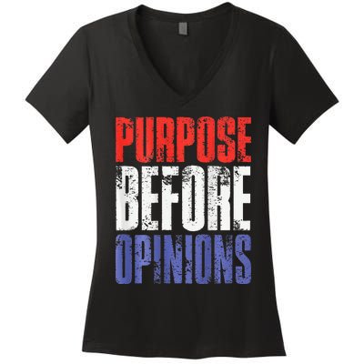 Purpose Before Opinions Austin Theory Live Women's V-Neck T-Shirt