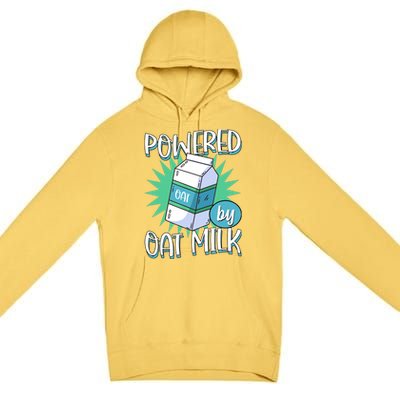 Powered By Oat Milk Cute Vegan Plant Based Cook Barista Premium Pullover Hoodie