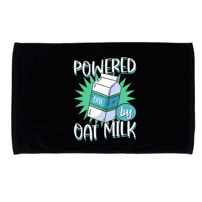 Powered By Oat Milk Cute Vegan Plant Based Cook Barista Microfiber Hand Towel