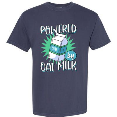 Powered By Oat Milk Cute Vegan Plant Based Cook Barista Garment-Dyed Heavyweight T-Shirt