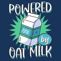 Powered By Oat Milk Cute Vegan Plant Based Cook Barista 7 Panel Mesh Trucker Snapback Hat