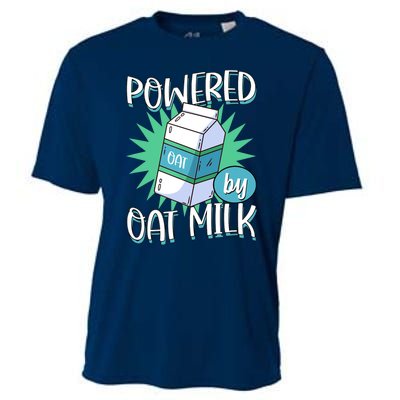 Powered By Oat Milk Cute Vegan Plant Based Cook Barista Cooling Performance Crew T-Shirt