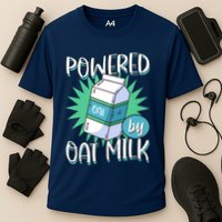 Powered By Oat Milk Cute Vegan Plant Based Cook Barista Cooling Performance Crew T-Shirt