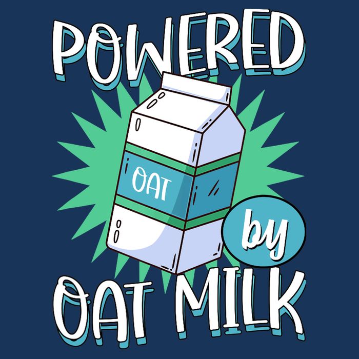 Powered By Oat Milk Cute Vegan Plant Based Cook Barista Cooling Performance Crew T-Shirt