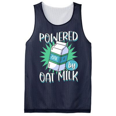 Powered By Oat Milk Cute Vegan Plant Based Cook Barista Mesh Reversible Basketball Jersey Tank