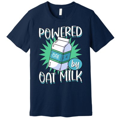 Powered By Oat Milk Cute Vegan Plant Based Cook Barista Premium T-Shirt