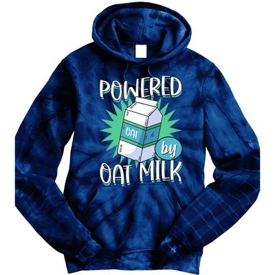 Powered By Oat Milk Cute Vegan Plant Based Cook Barista Tie Dye Hoodie