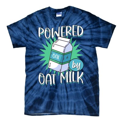 Powered By Oat Milk Cute Vegan Plant Based Cook Barista Tie-Dye T-Shirt