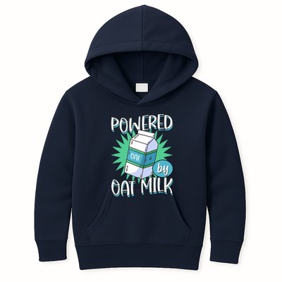 Powered By Oat Milk Cute Vegan Plant Based Cook Barista Kids Hoodie