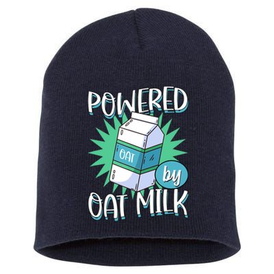 Powered By Oat Milk Cute Vegan Plant Based Cook Barista Short Acrylic Beanie