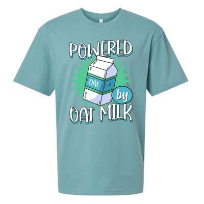 Powered By Oat Milk Cute Vegan Plant Based Cook Barista Sueded Cloud Jersey T-Shirt