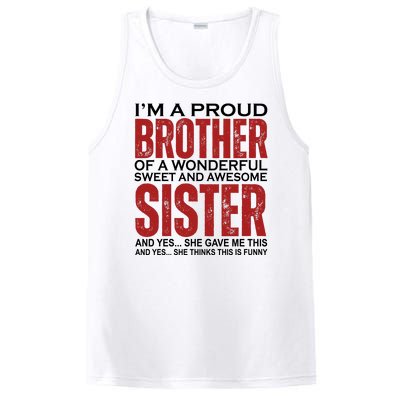 Proud Brother Of A Wonderful Sweet Awesome Sister Funny Gift PosiCharge Competitor Tank