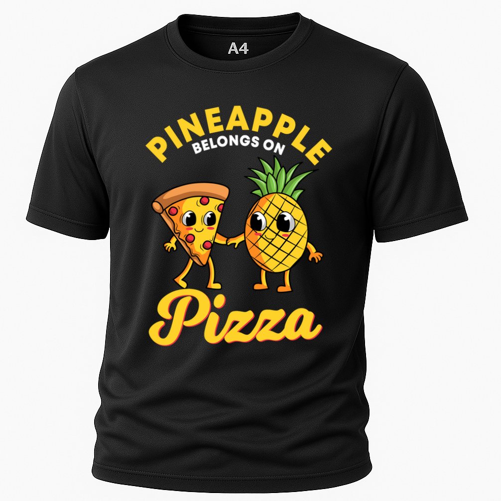 Pineapple Belongs On Pizza Hawaiian Hawaii Pizzeria Cooling Performance Crew T-Shirt