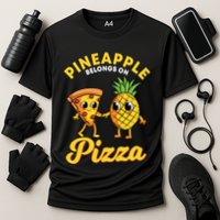 Pineapple Belongs On Pizza Hawaiian Hawaii Pizzeria Cooling Performance Crew T-Shirt