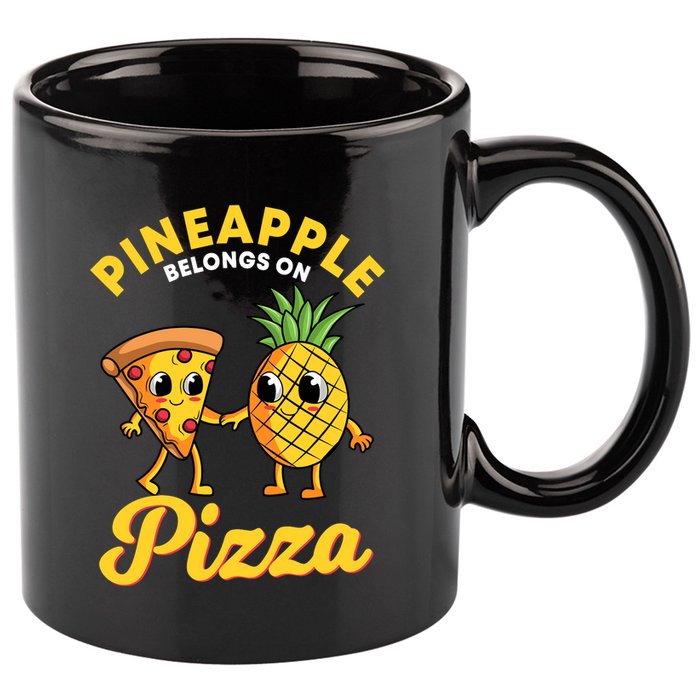 Pineapple Belongs On Pizza Hawaiian Hawaii Pizzeria 11oz C Handle Ceramic Mug