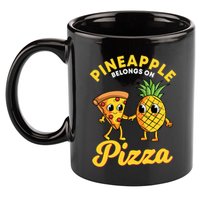 Pineapple Belongs On Pizza Hawaiian Hawaii Pizzeria 11oz C Handle Ceramic Mug