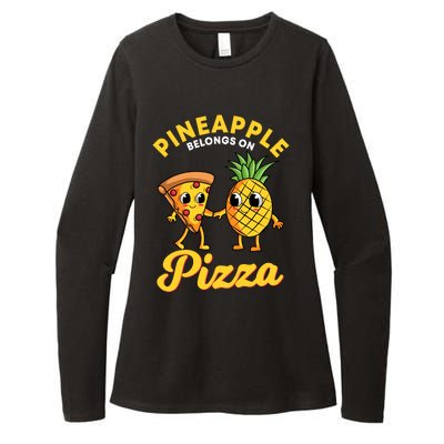 Pineapple Belongs On Pizza Hawaiian Hawaii Pizzeria Womens CVC Long Sleeve Shirt