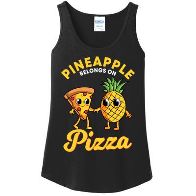 Pineapple Belongs On Pizza Hawaiian Hawaii Pizzeria Ladies Essential Tank