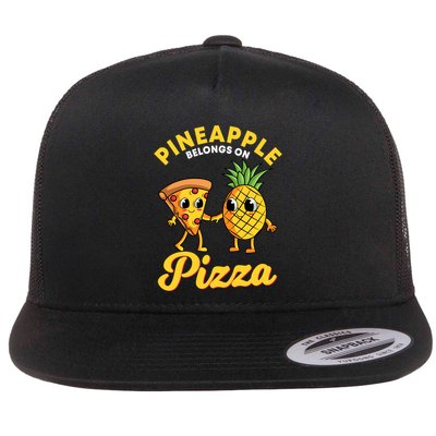 Pineapple Belongs On Pizza Hawaiian Hawaii Pizzeria Flatbill Hat