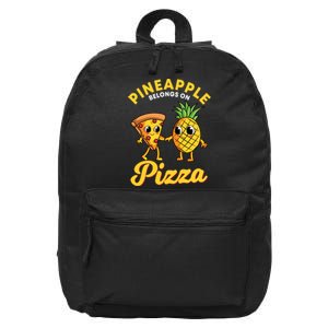 Pineapple Belongs On Pizza Hawaiian Hawaii Pizzeria 16 in Basic Backpack