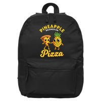 Pineapple Belongs On Pizza Hawaiian Hawaii Pizzeria 16 in Basic Backpack