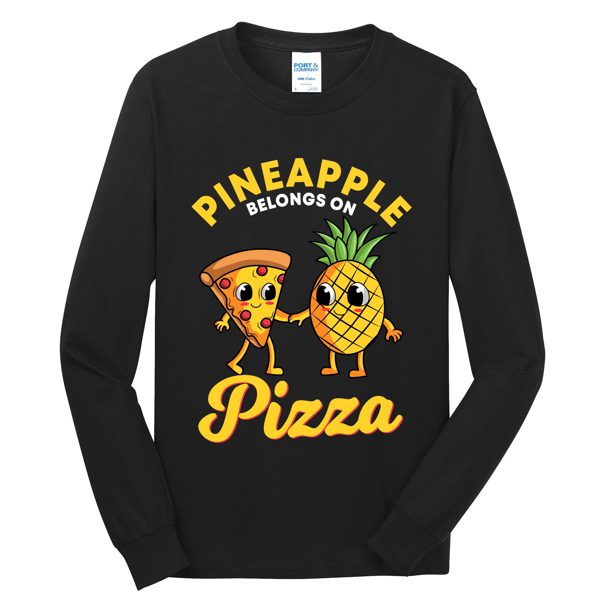 Pineapple Belongs On Pizza Hawaiian Hawaii Pizzeria Tall Long Sleeve T-Shirt
