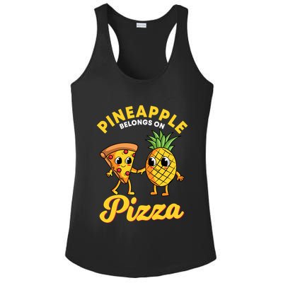 Pineapple Belongs On Pizza Hawaiian Hawaii Pizzeria Ladies PosiCharge Competitor Racerback Tank