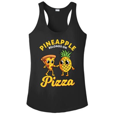 Pineapple Belongs On Pizza Hawaiian Hawaii Pizzeria Ladies PosiCharge Competitor Racerback Tank