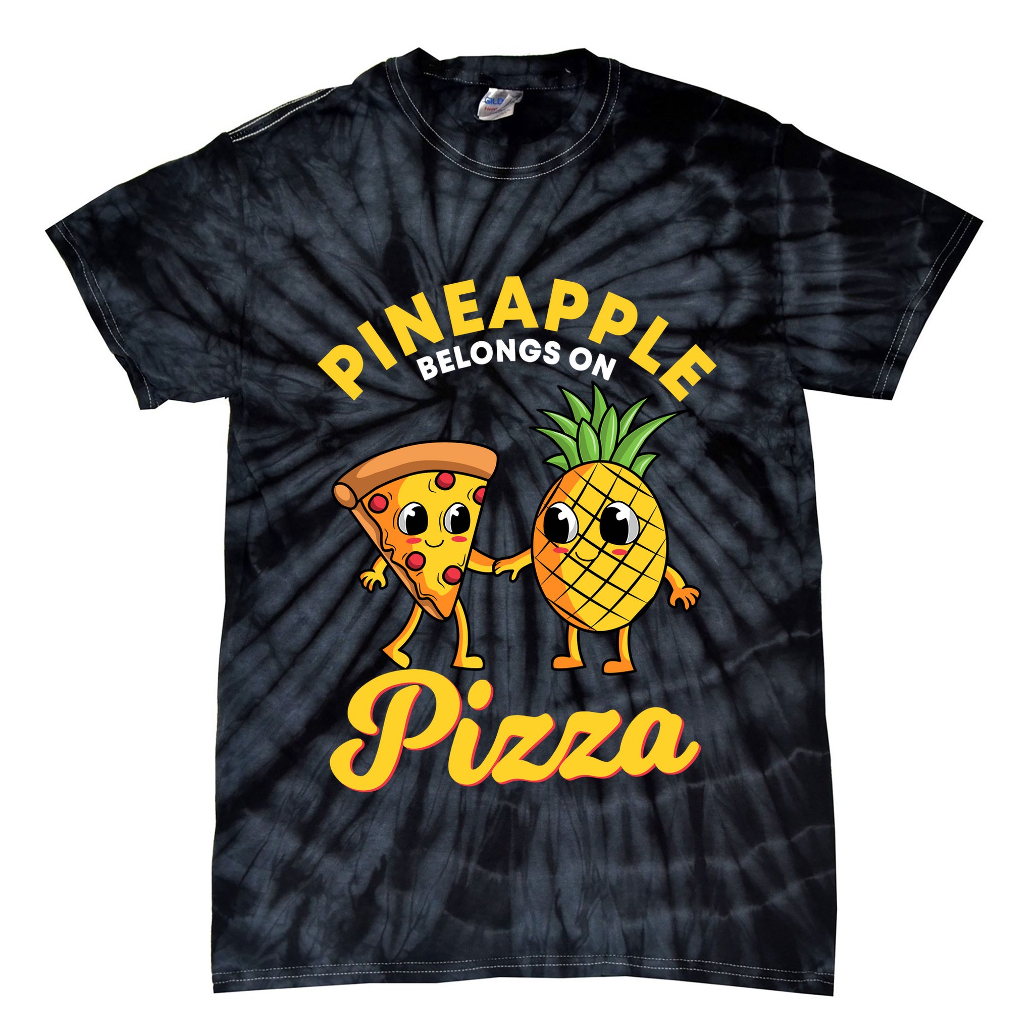 Pineapple Belongs On Pizza Hawaiian Hawaii Pizzeria Tie-Dye T-Shirt
