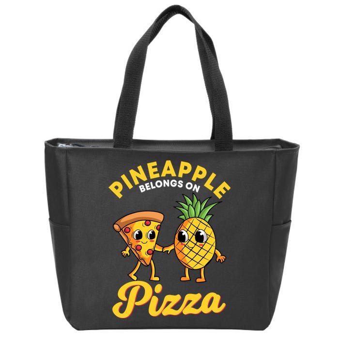 Pineapple Belongs On Pizza Hawaiian Hawaii Pizzeria Zip Tote Bag