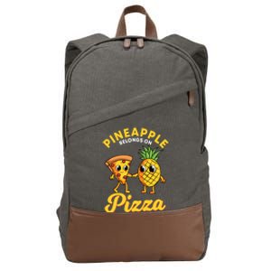 Pineapple Belongs On Pizza Hawaiian Hawaii Pizzeria Cotton Canvas Backpack