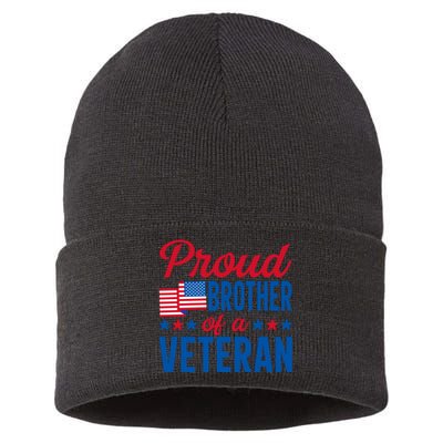 Proud Brother Of Veterans Day T Sustainable Knit Beanie