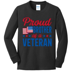 Proud Brother Of Veterans Day T Kids Long Sleeve Shirt