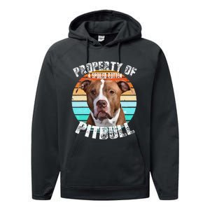 Pit Bull Owner Lover Retro Pitbull Performance Fleece Hoodie