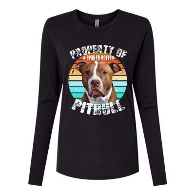 Pit Bull Owner Lover Retro Pitbull Womens Cotton Relaxed Long Sleeve T-Shirt