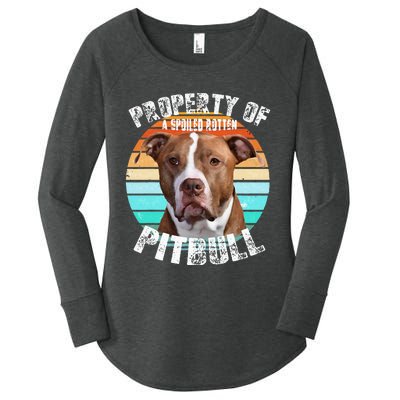 Pit Bull Owner Lover Retro Pitbull Women's Perfect Tri Tunic Long Sleeve Shirt