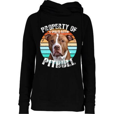 Pit Bull Owner Lover Retro Pitbull Womens Funnel Neck Pullover Hood